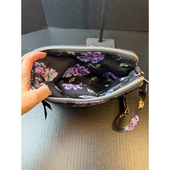 Vera Bradley Floating Plum Pansies Triple Compartment Crossbody Purse Bag - Picture 10 of 14